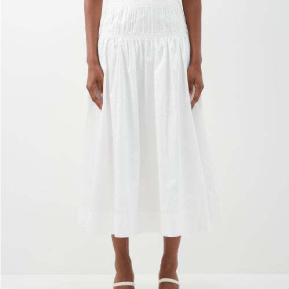 Aje Enamour Cotton Poplin Midi Skirt